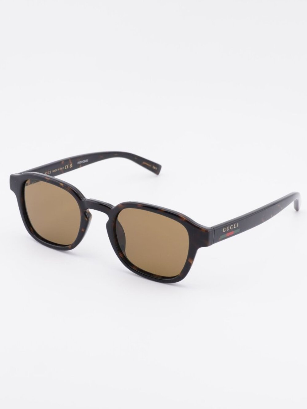 Gucci GG2106S 002 Sunglasses Dark Havana Square Frame, Brown Lenses